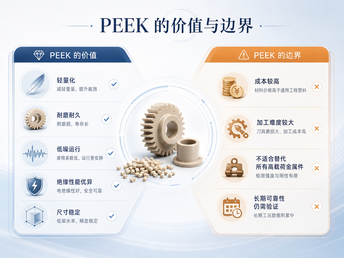 PEEK适用范围示意